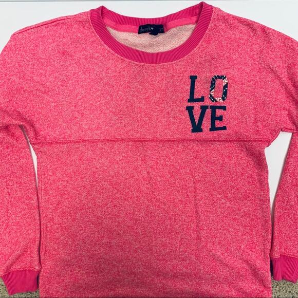 Derek Heart Graphic LOVE Long Sleeve Pullover Sweater Small - Picture 3 of 8